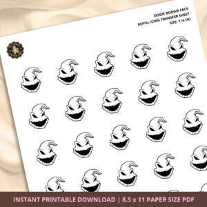 Boogie Face Royal Icing Transfer (3 sizes) Digital Download