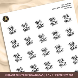 Trick or Treat Royal Icing Transfer (4 sizes) Digital Download