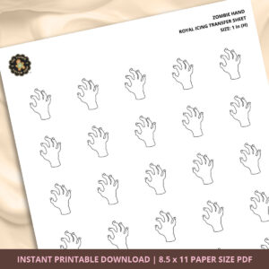 Zombie Hand Royal Icing Transfer (3 sizes) Digital Download