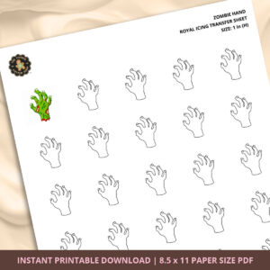 Zombie Hand Royal Icing Transfer (3 sizes) Digital Download