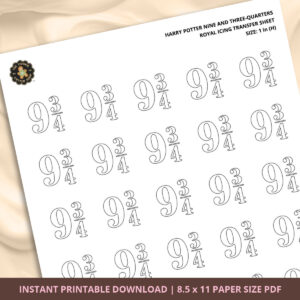 HP Nine and Three-Quarters Royal Icing Transfer (4 sizes) Digital Download