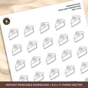 Pumpkin Pie Slice Royal Icing Transfer (3 sizes) Digital Download