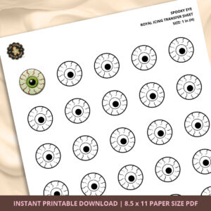 Spooky Eye Royal Icing Transfer (3 sizes) Digital Download