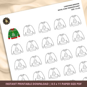 Christmas Sweater Royal Icing Transfer (4 sizes) Digital Download