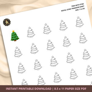 Tree with Star Royal Icing Transfer (4 sizes) Digital Download