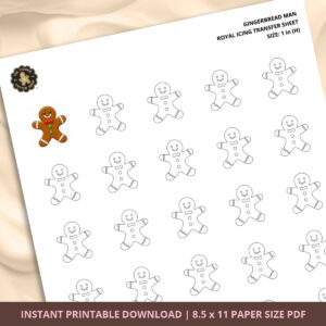 Gingerbread Man Royal Icing Transfer (4 sizes) Digital Download