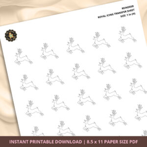 Reindeer Royal Icing Transfer (3 sizes) Digital Download