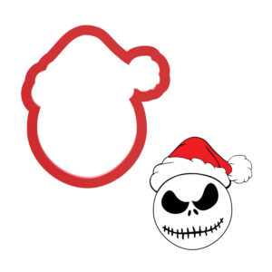 Jack wearing Santa Hat Cookie Cutter STL File Digital Download