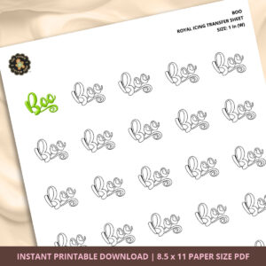 Boo Royal Icing Transfer (3 sizes) Digital Download