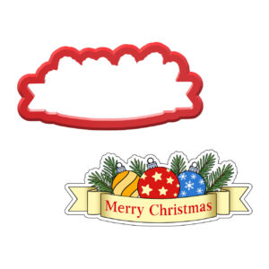 Merry Christmas Banner Cookie Cutter STL File Digital Download